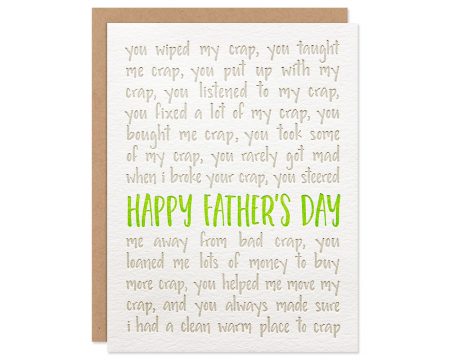 Funny Father's Day Card | Crap Happy Father's Day Card | Bloom ...