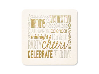New Year's Typography Coasters