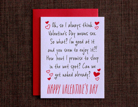 Funny Valentines Day Cards | Letterpress | It's All About Sex ...