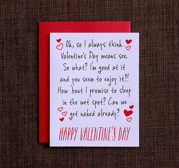 Funny Valentines Day Cards | It's All About Sex Valentine's Day Card